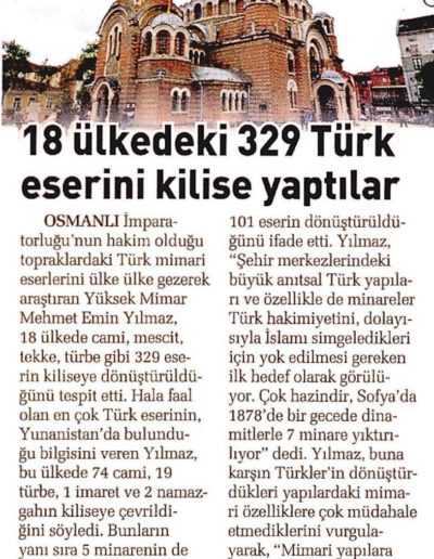 Kiliseye Çevrilen Türk Eserleri gazete haberleri (28)